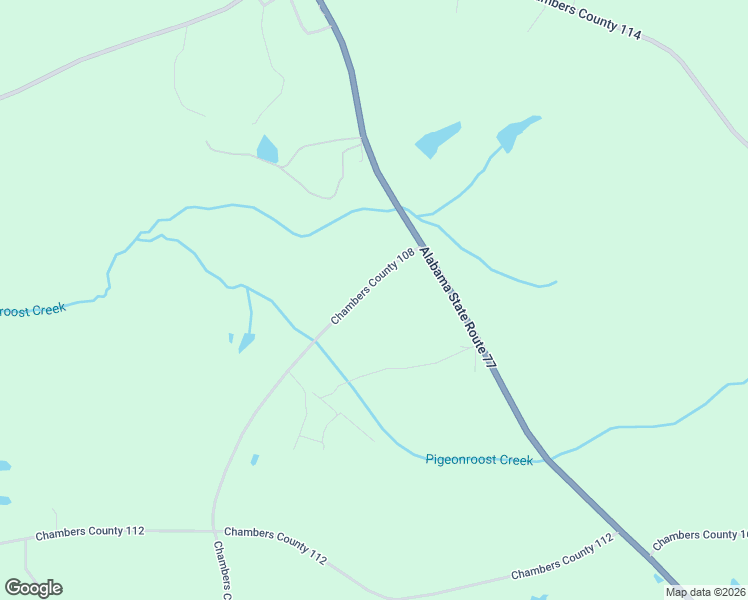 map of restaurants, bars, coffee shops, grocery stores, and more near 3474 Chambers County 108 in La Fayette