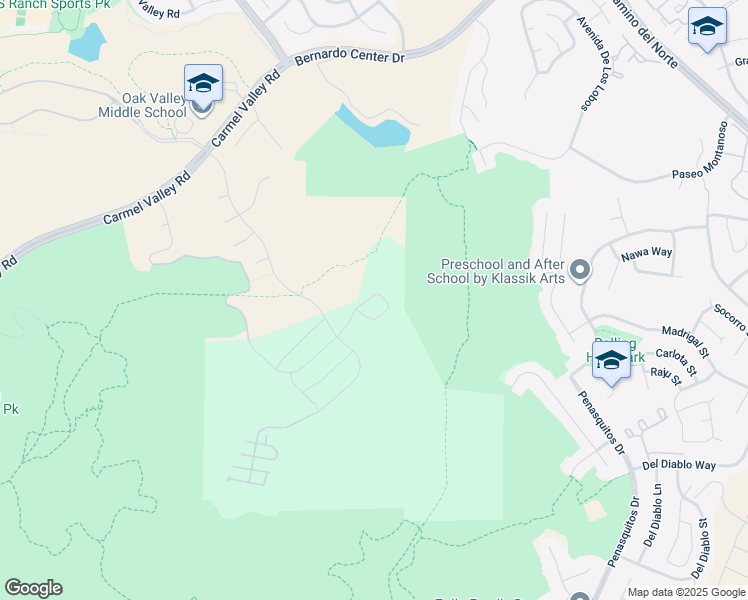 map of restaurants, bars, coffee shops, grocery stores, and more near 15951 Sarah Ridge Court in San Diego