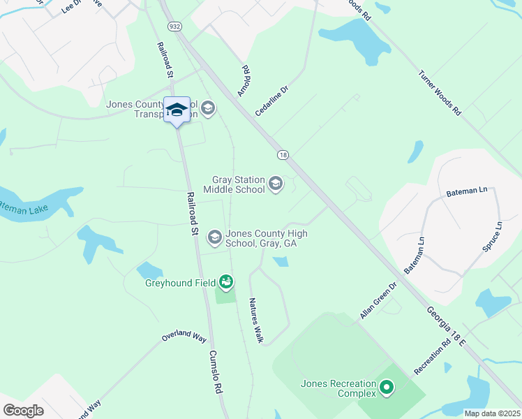 map of restaurants, bars, coffee shops, grocery stores, and more near 324 Georgia 18 in Gray