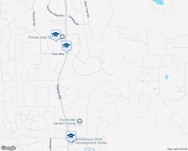 map of restaurants, bars, coffee shops, grocery stores, and more near 15416 Harrow Lane in Poway