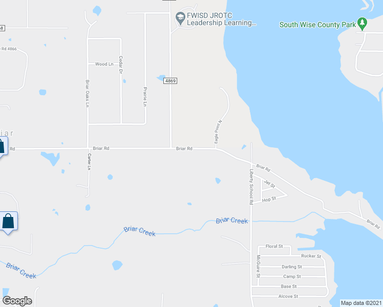 map of restaurants, bars, coffee shops, grocery stores, and more near 7439 Briar Road in Azle