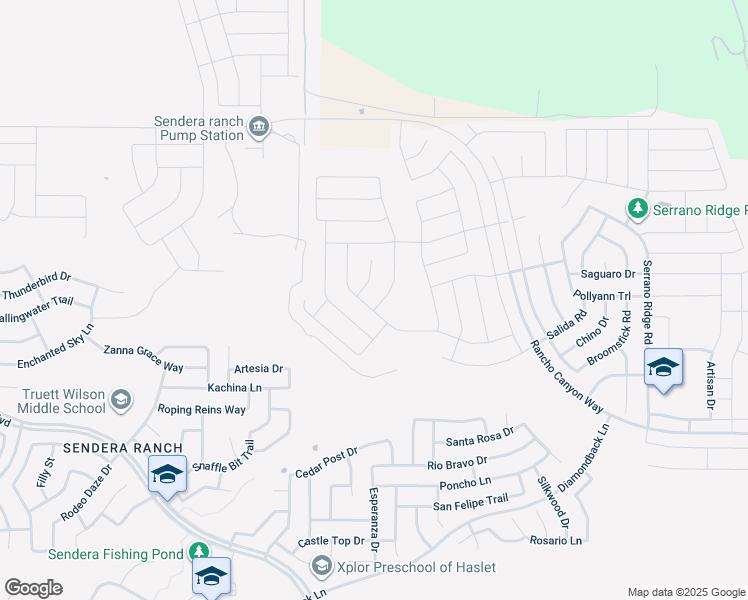 map of restaurants, bars, coffee shops, grocery stores, and more near 844 Salida Road in Haslet
