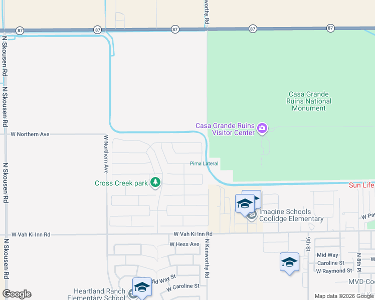 map of restaurants, bars, coffee shops, grocery stores, and more near 1385 Pelayo Street in Coolidge