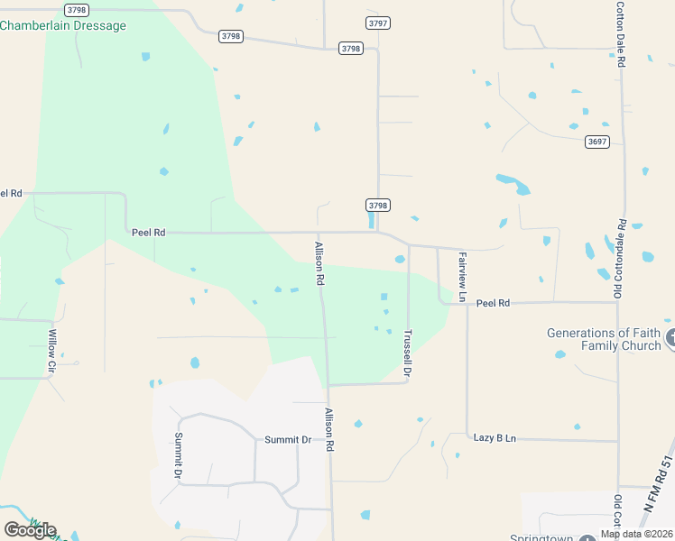 map of restaurants, bars, coffee shops, grocery stores, and more near 512 Allison Road in Springtown