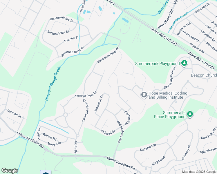 map of restaurants, bars, coffee shops, grocery stores, and more near 228 Alpine Road in Summerville