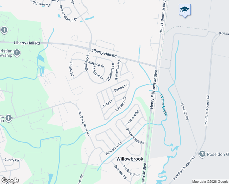 map of restaurants, bars, coffee shops, grocery stores, and more near 103 Barton Drive in Goose Creek
