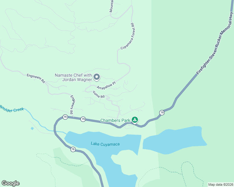 map of restaurants, bars, coffee shops, grocery stores, and more near Yuma Road in San Diego County