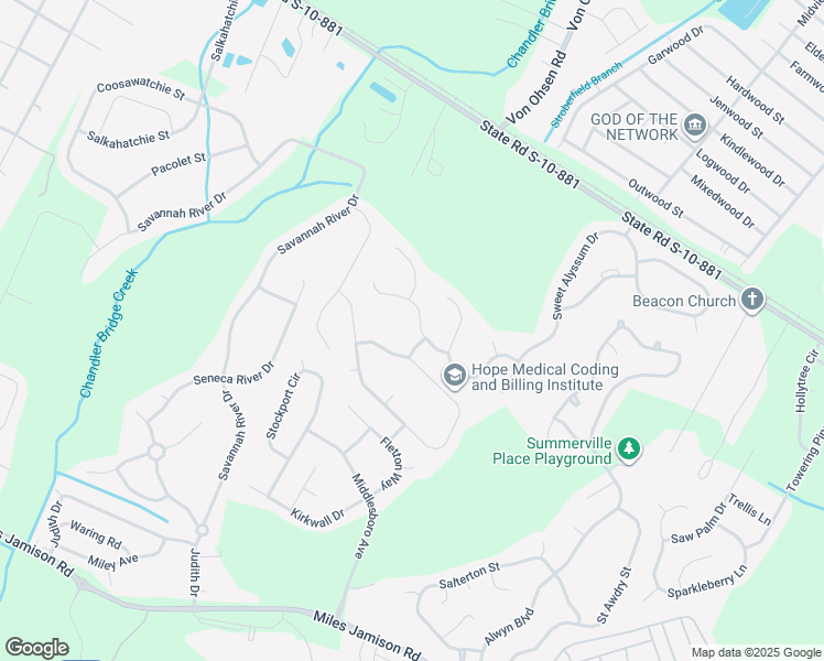 map of restaurants, bars, coffee shops, grocery stores, and more near 119 Mcgrady Drive in Ladson