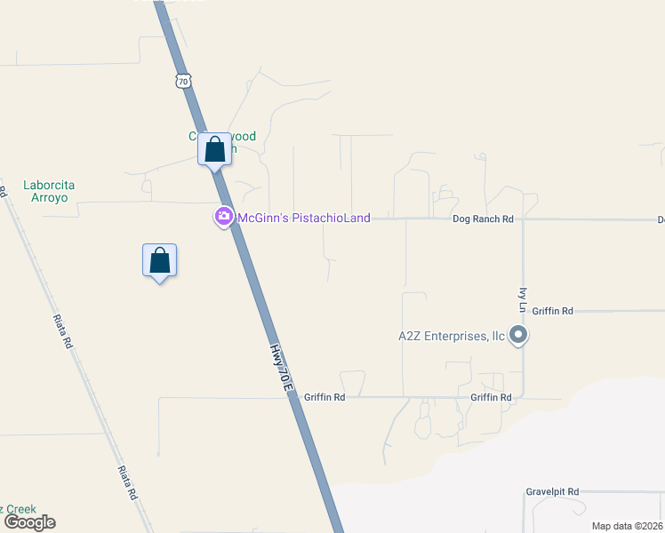 map of restaurants, bars, coffee shops, grocery stores, and more near 22 Dog Ranch Road in Alamogordo