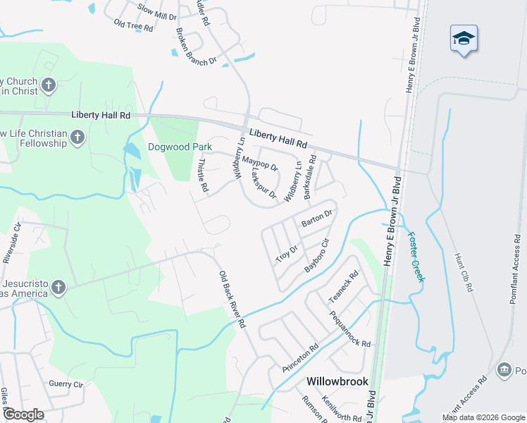 map of restaurants, bars, coffee shops, grocery stores, and more near 140 Wildberry Lane in Goose Creek