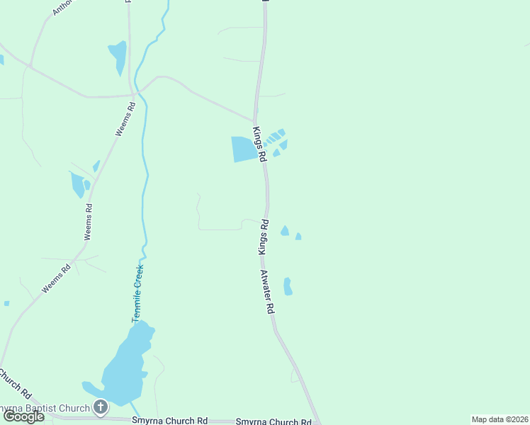 map of restaurants, bars, coffee shops, grocery stores, and more near 3500-3898 Kings Road in Meansville