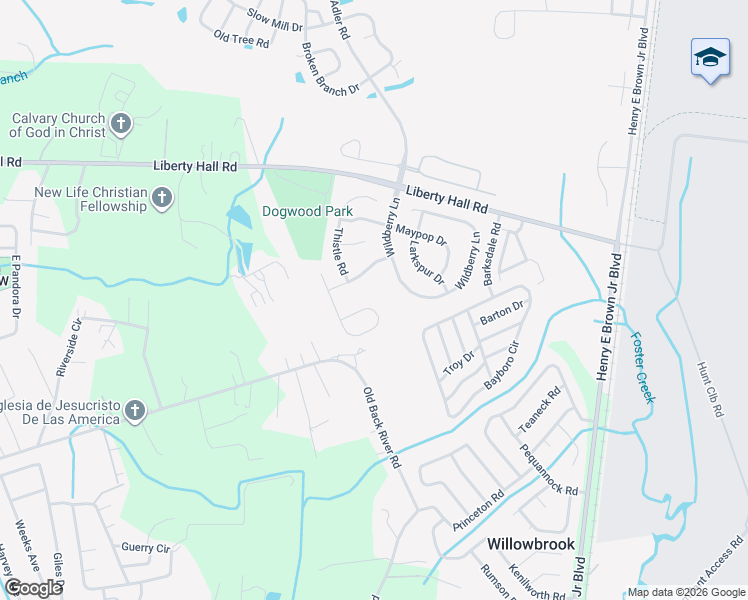 map of restaurants, bars, coffee shops, grocery stores, and more near 124 Wildberry Lane in Goose Creek