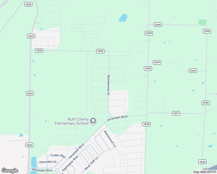 map of restaurants, bars, coffee shops, grocery stores, and more near County Road 2650 in Royse City