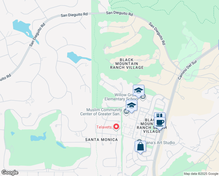 map of restaurants, bars, coffee shops, grocery stores, and more near 7527 Plein Aire in San Diego