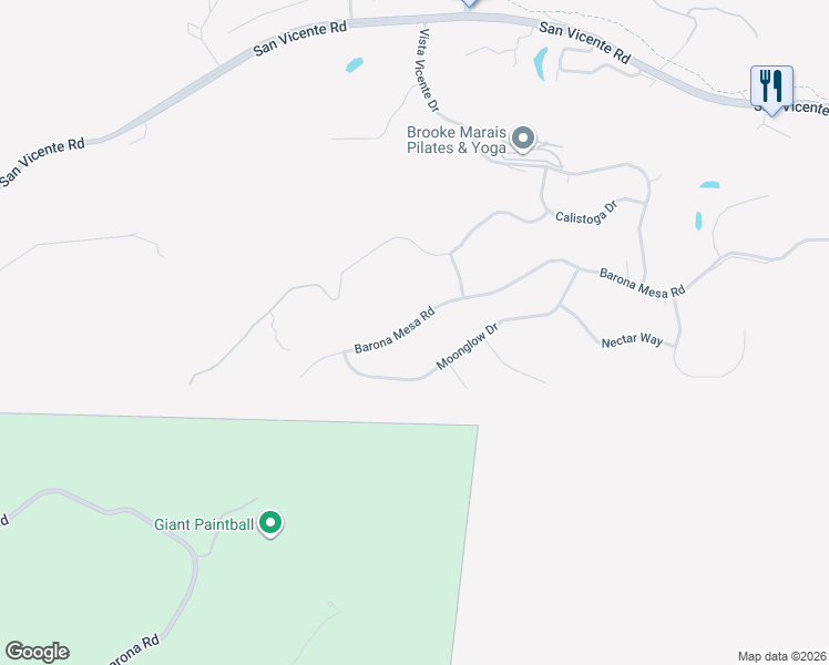 map of restaurants, bars, coffee shops, grocery stores, and more near 23509 Barona Mesa Road in Ramona