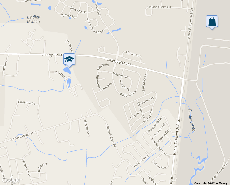 map of restaurants, bars, coffee shops, grocery stores, and more near 124 Wildberry Lane in Goose Creek