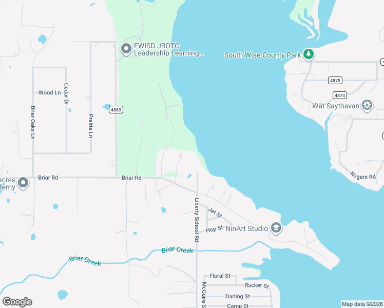 map of restaurants, bars, coffee shops, grocery stores, and more near 7338 Briar Road in Azle