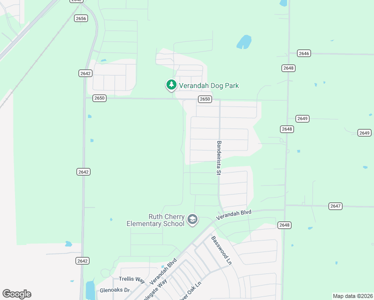 map of restaurants, bars, coffee shops, grocery stores, and more near County Road 2650 in Royse City