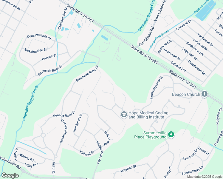 map of restaurants, bars, coffee shops, grocery stores, and more near 103 Surlington Drive in Ladson