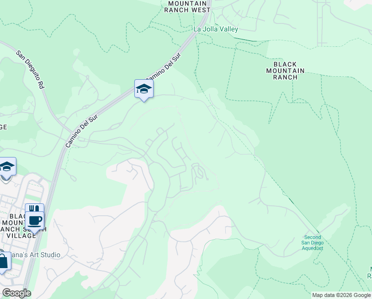 map of restaurants, bars, coffee shops, grocery stores, and more near 8341 Santaluz Village Green East in San Diego