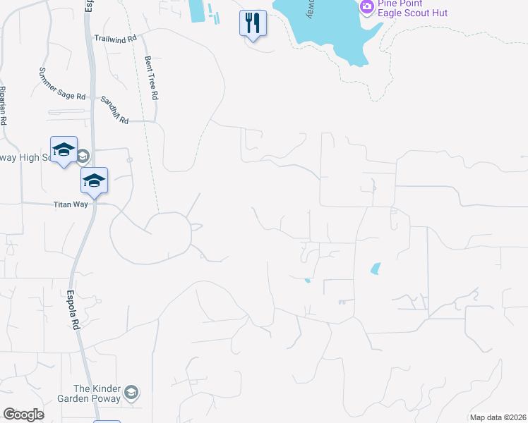 map of restaurants, bars, coffee shops, grocery stores, and more near 15482 Markar Road in Poway