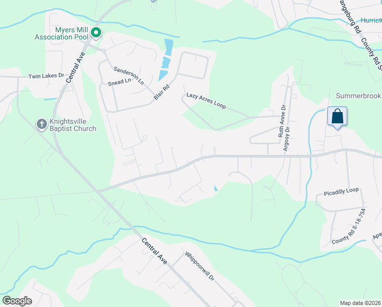 map of restaurants, bars, coffee shops, grocery stores, and more near 400 Embassy Drive in Summerville