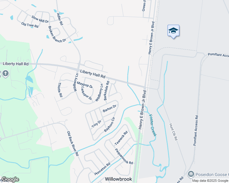 map of restaurants, bars, coffee shops, grocery stores, and more near 786-900 Liberty Hall Road in Goose Creek
