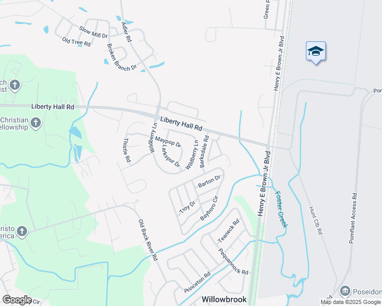 map of restaurants, bars, coffee shops, grocery stores, and more near 157 Wildberry Lane in Goose Creek