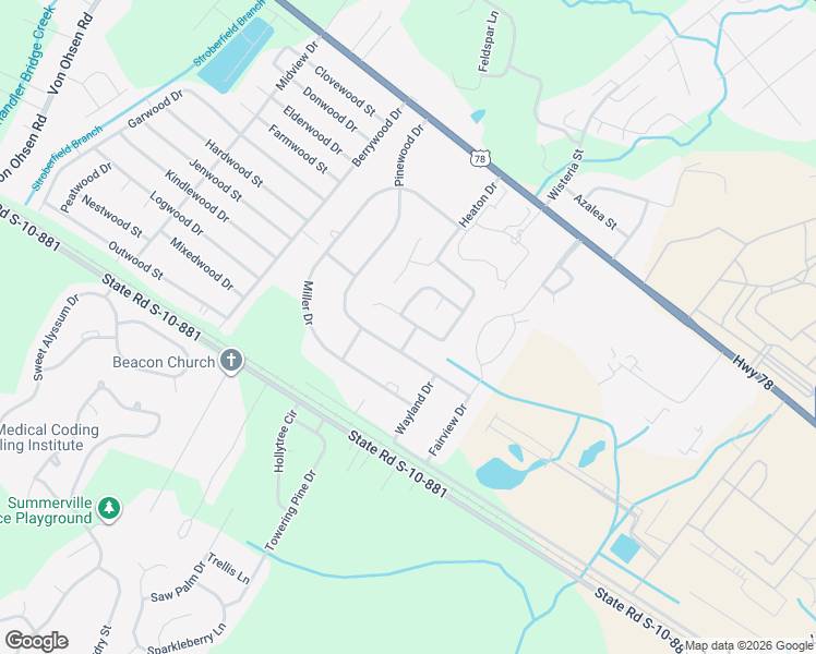 map of restaurants, bars, coffee shops, grocery stores, and more near 9870 Levenshall Drive in Ladson