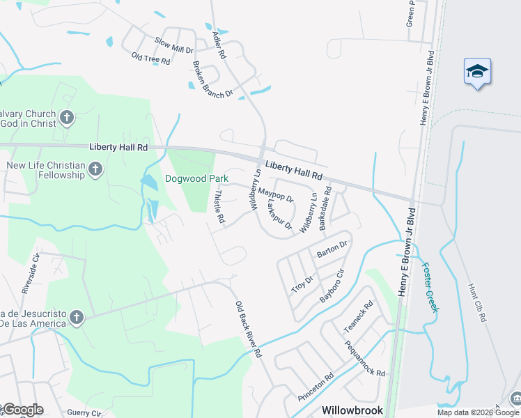 map of restaurants, bars, coffee shops, grocery stores, and more near 108 Wildberry Lane in Goose Creek