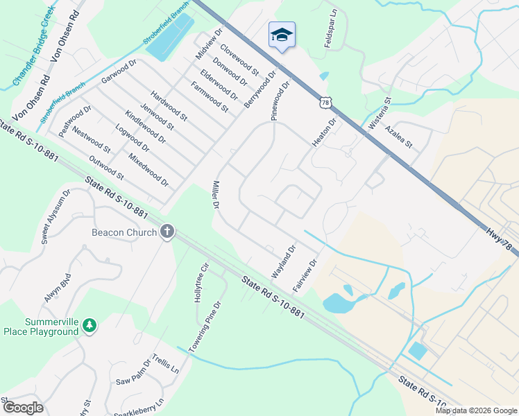 map of restaurants, bars, coffee shops, grocery stores, and more near 9842 Levenshall Drive in Ladson