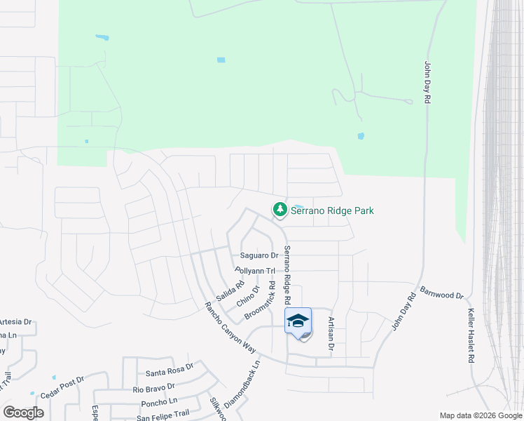 map of restaurants, bars, coffee shops, grocery stores, and more near 14604 Serrano Ridge Road in Haslet
