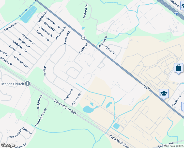 map of restaurants, bars, coffee shops, grocery stores, and more near 9938 Levenshall Drive in Ladson