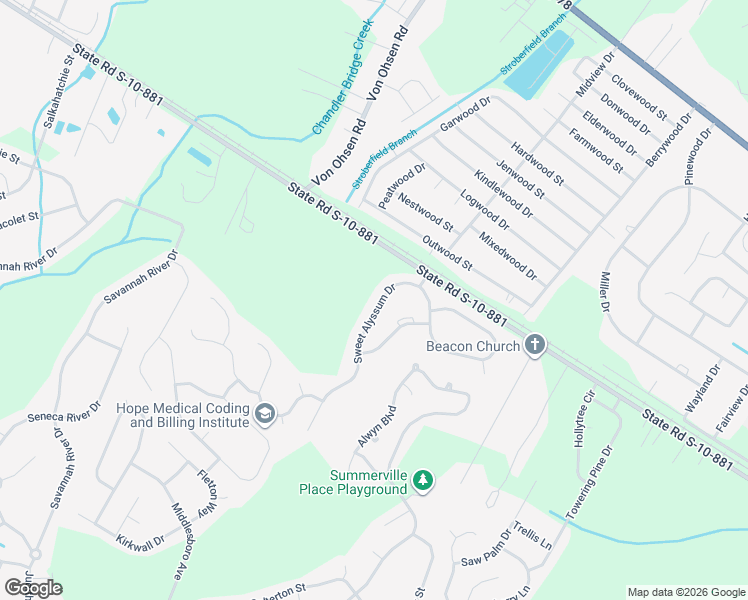 map of restaurants, bars, coffee shops, grocery stores, and more near 159 Sweet Alyssum Drive in Ladson