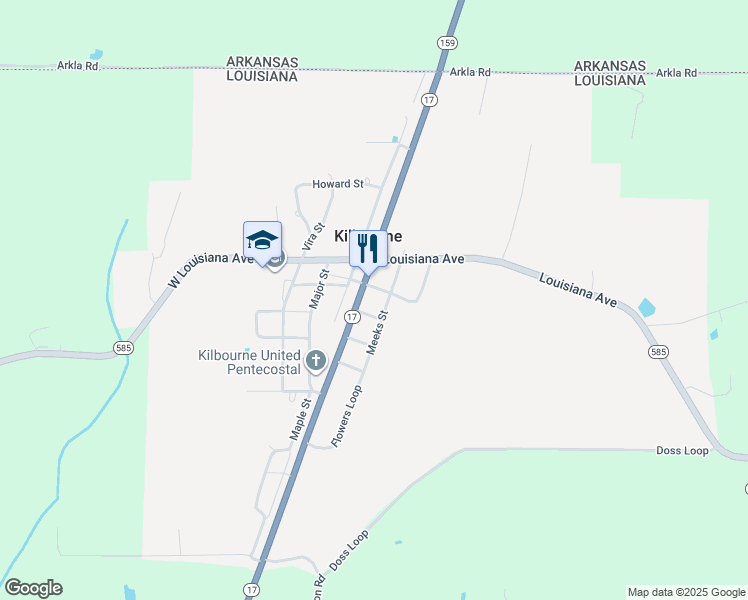 map of restaurants, bars, coffee shops, grocery stores, and more near in Kilbourne