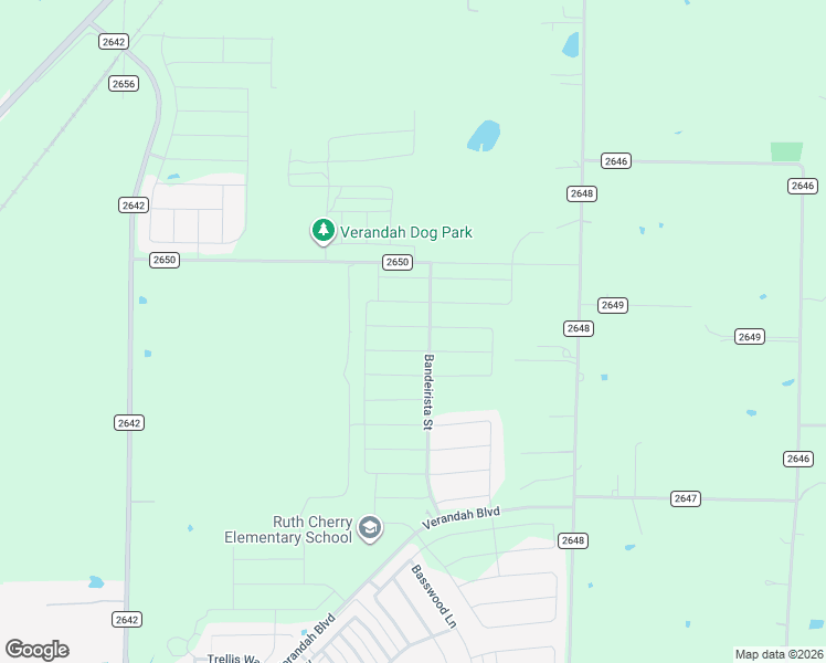 map of restaurants, bars, coffee shops, grocery stores, and more near County Road 2650 in Royse City