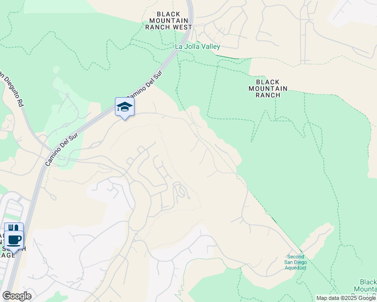 map of restaurants, bars, coffee shops, grocery stores, and more near 8287 Run of the Knolls in San Diego