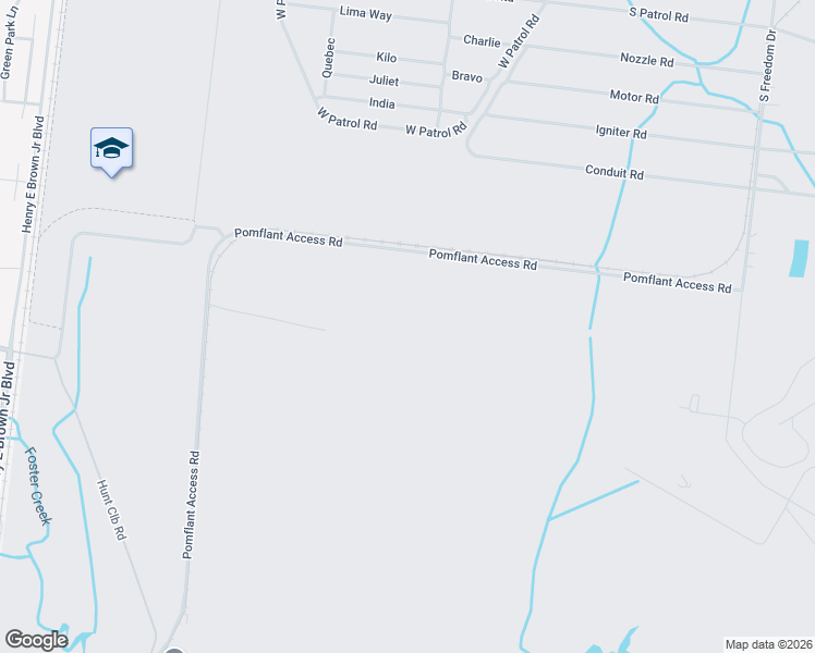 map of restaurants, bars, coffee shops, grocery stores, and more near Pomflant Access Road in Goose Creek