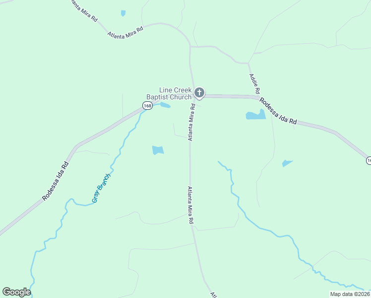 map of restaurants, bars, coffee shops, grocery stores, and more near 18549-18605 Atlanta Mira Road in Rodessa