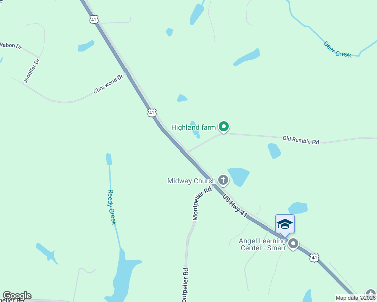 map of restaurants, bars, coffee shops, grocery stores, and more near 2029 Midway Church Road in Forsyth