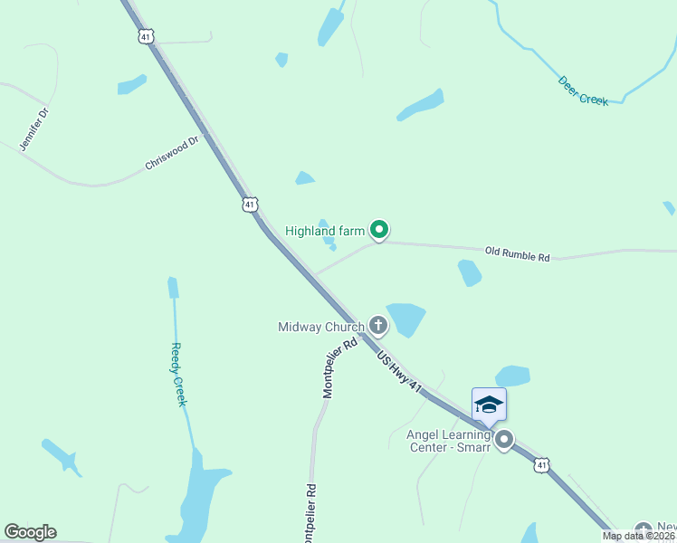 map of restaurants, bars, coffee shops, grocery stores, and more near 2029 Midway Church Road in Forsyth