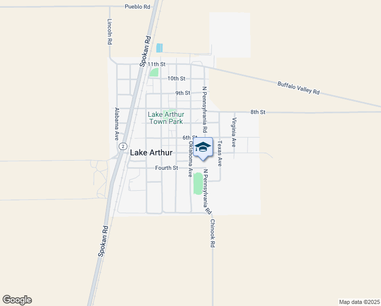 map of restaurants, bars, coffee shops, grocery stores, and more near 5th Street in Lake Arthur