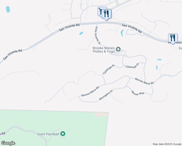 map of restaurants, bars, coffee shops, grocery stores, and more near 23485 Calistoga Place in Ramona