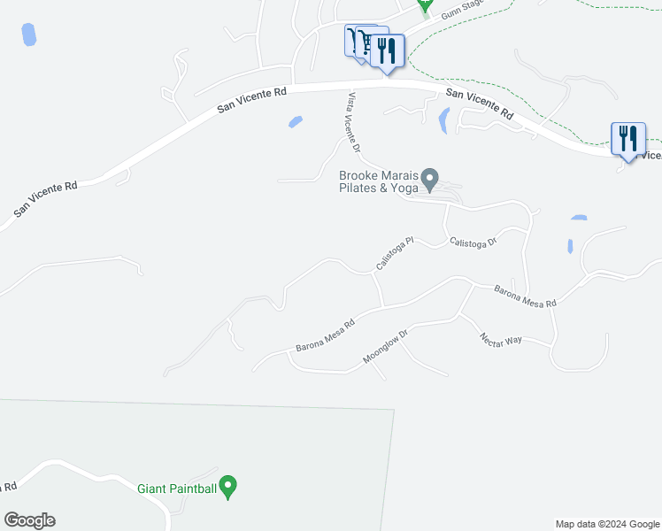 map of restaurants, bars, coffee shops, grocery stores, and more near 23485 Calistoga Place in Ramona