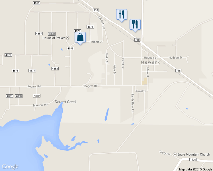 map of restaurants, bars, coffee shops, grocery stores, and more near 501 Berke Street in Newark