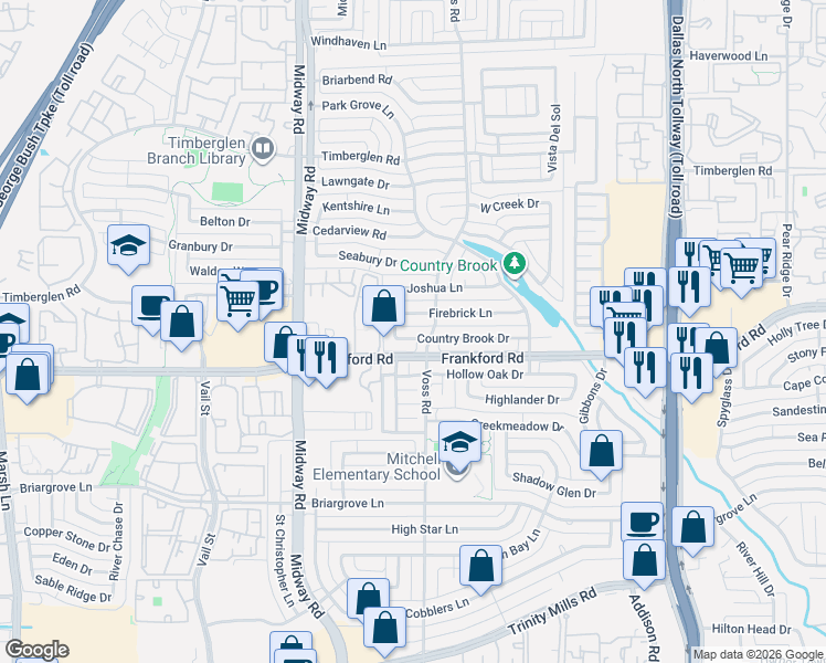map of restaurants, bars, coffee shops, grocery stores, and more near in Dallas