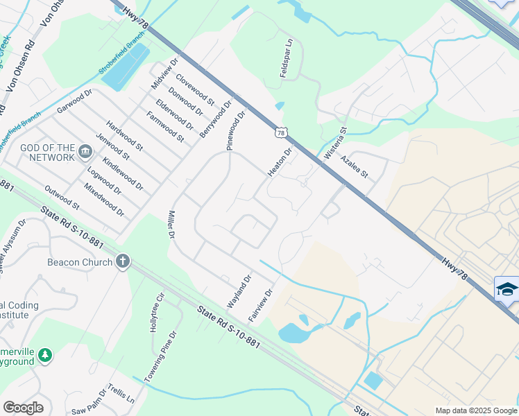 map of restaurants, bars, coffee shops, grocery stores, and more near 9969 Levenshall Dr in Ladson