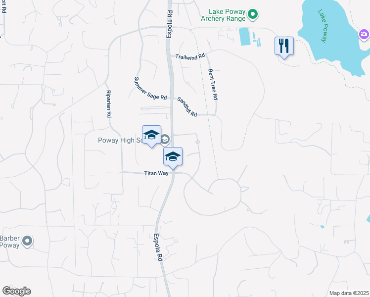 map of restaurants, bars, coffee shops, grocery stores, and more near 14224 Harrow Place in Poway