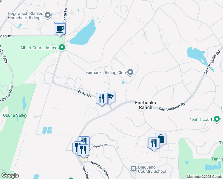 map of restaurants, bars, coffee shops, grocery stores, and more near 6350 Calle Del Campanario in Del Mar