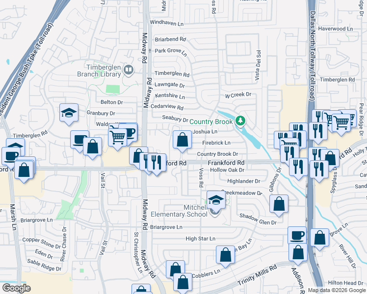 map of restaurants, bars, coffee shops, grocery stores, and more near in Dallas